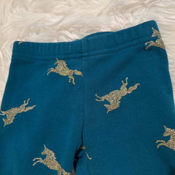 Carter's Toddler Girl Gold Glitter Unicorn Fleece Leggings Size 2T - Picture 2 of 5